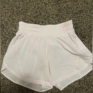 Lululemon Hotty Hot High-Rise Lined Shorts 4” in light pink